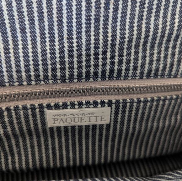 Marian Paquette Handbag Blue Beige Brown Print NWOT - Picture 3 of 4